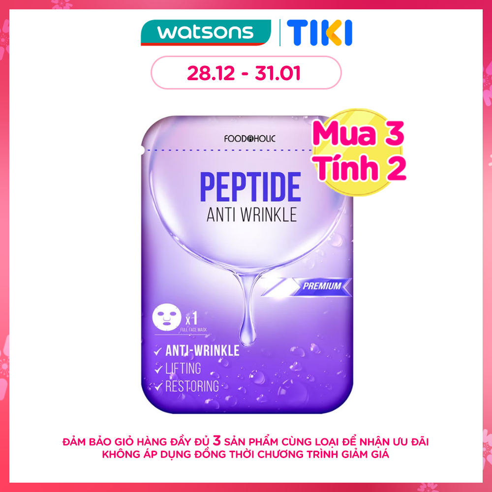 Mặt Nạ Foodaholic Trẻ Hoá Lấp Đầy Vết Nhăn Peptide Anti Wrinkle Mask 23ml