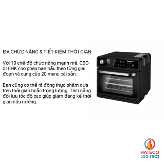 [Hàng chính hãng] Lò nướng kiêm hấp đa năng Cuisinart, model CSO-510HK, dung tích 20L