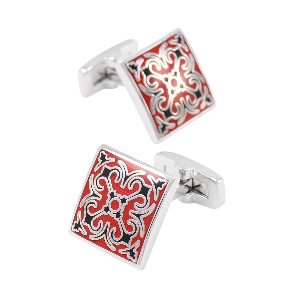 2-3pack French Cufflinks Square Pattern Cuff Links Men's Business Enamel Jewelry