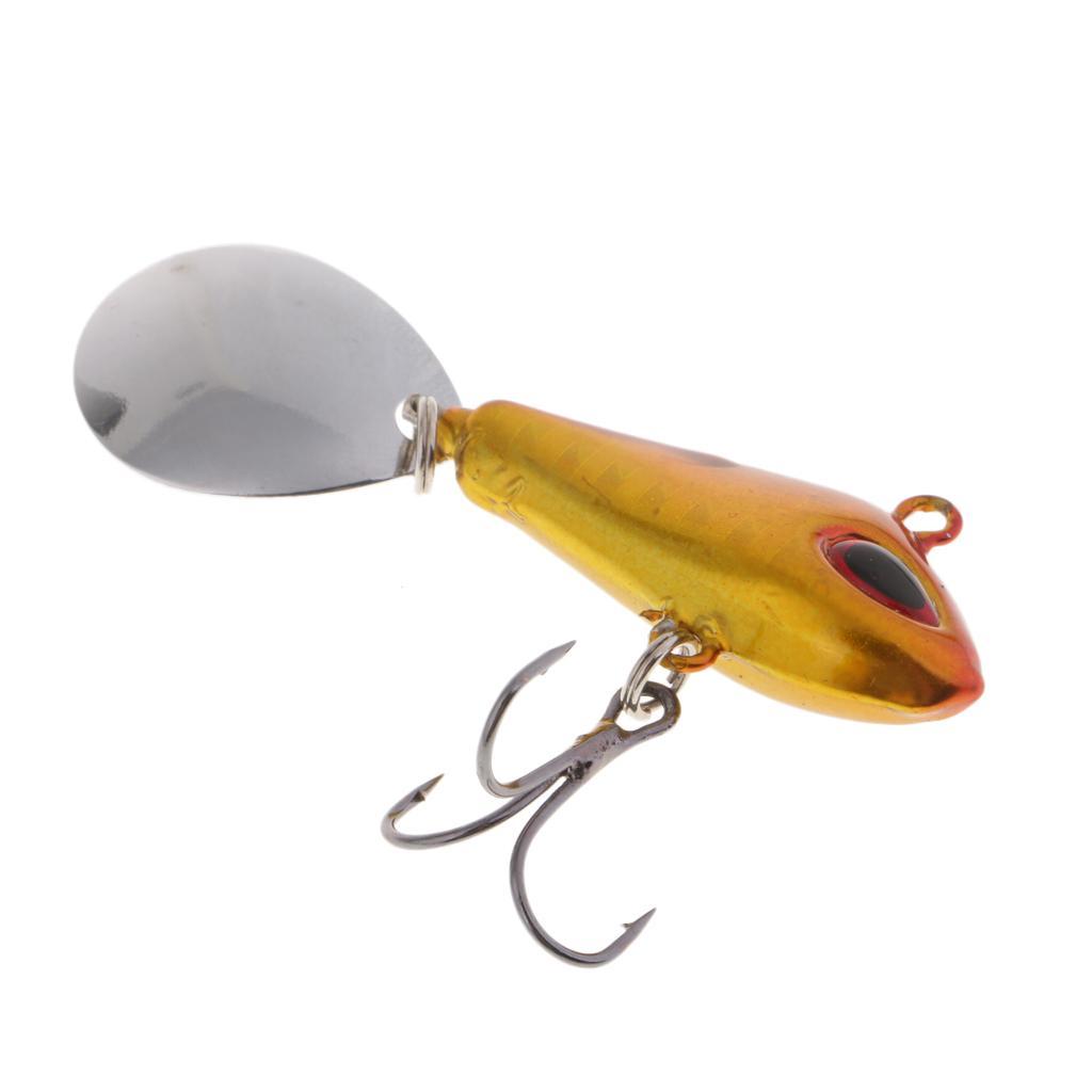 Metal Hard Sequins VIB Artificial Fishing Spoon Lure Life-like 3D Eyes Bait