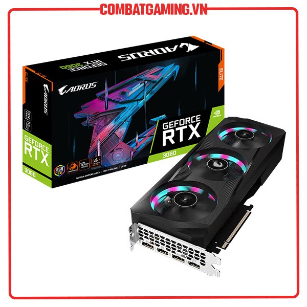 Card Màn Hình Gigabyte RTX 3060 Aorus Elite 12GB GDDR6 - Hàng Chính Hãng