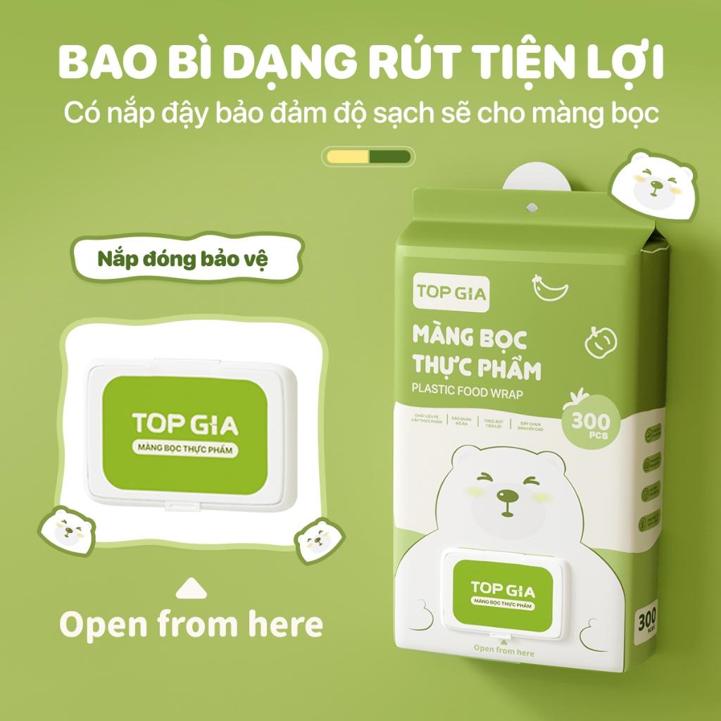Túi bọc thực phẩm treo tường TOPGIA, chất liệu PE an toàn, chun siêu dai và đàn hồi cao