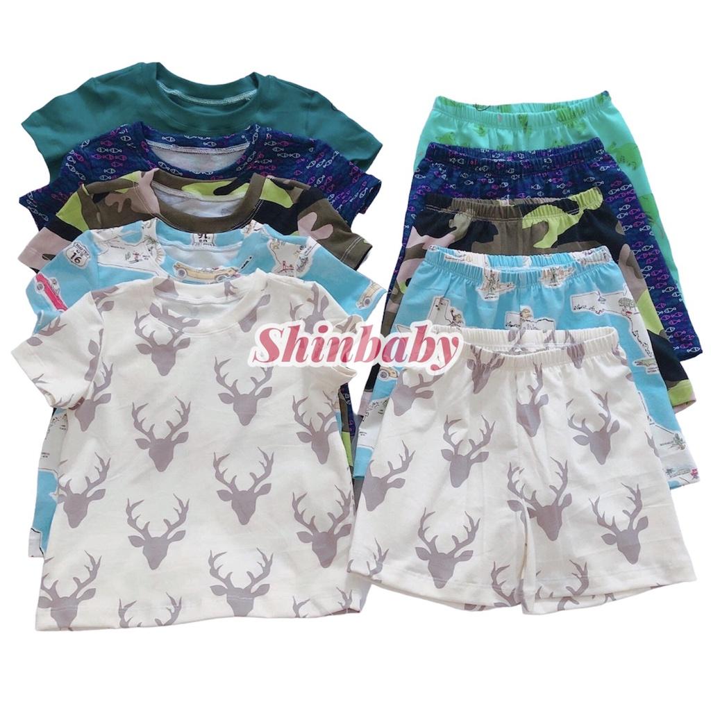 Bộ đồ cộc tay bé trai nhiều họa tiết siêu xinh, vải cotton mềm mát thấm hút mồ hôi