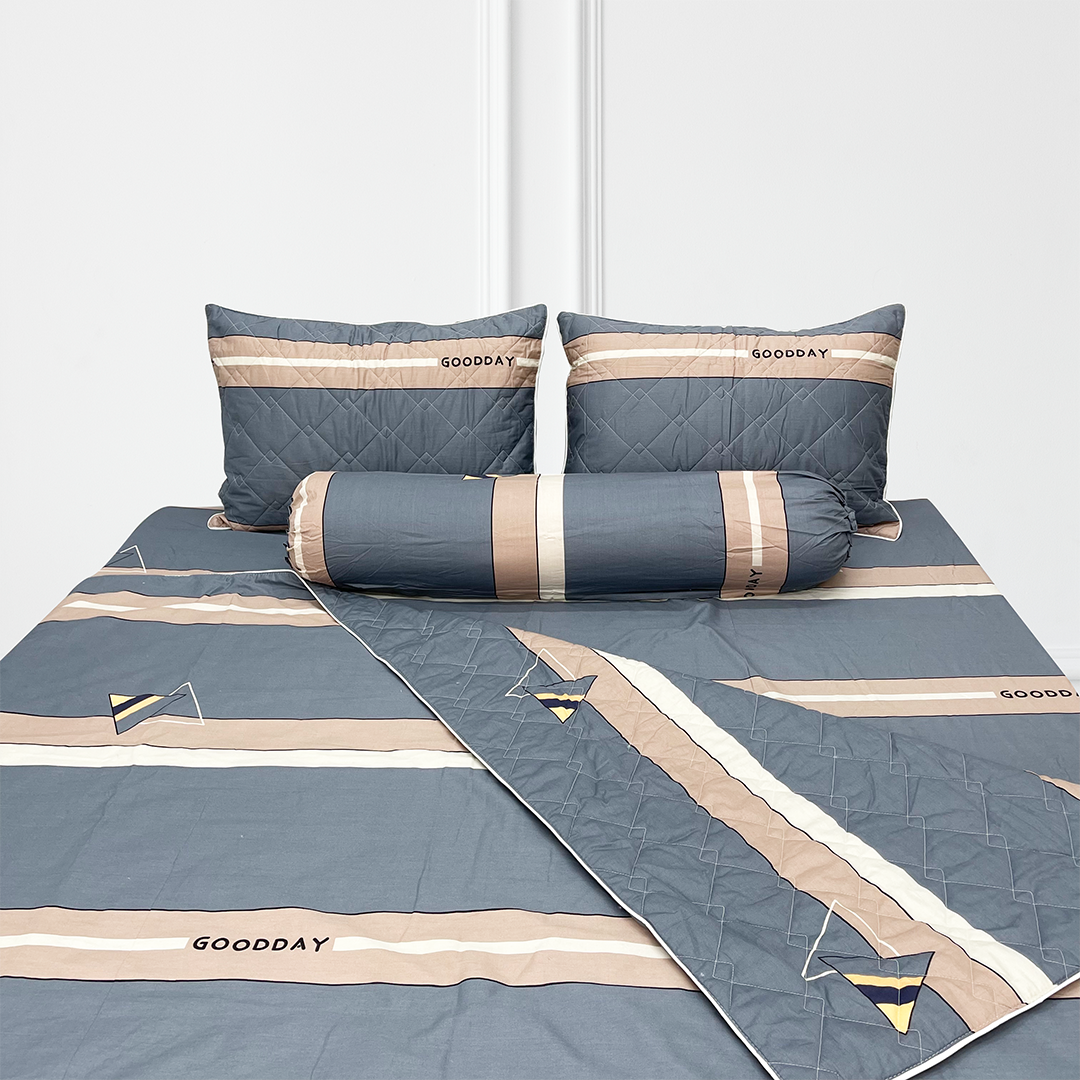 Chăn Mền 100% Cotton Thuần Việt - Xanh Kẻ Sọc COT02 - Kích Thước 180x200 cm