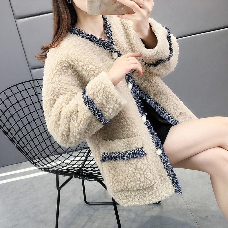 Áo nhung dày cổ tròn phong cách thu đông mới 2021 cho nữ