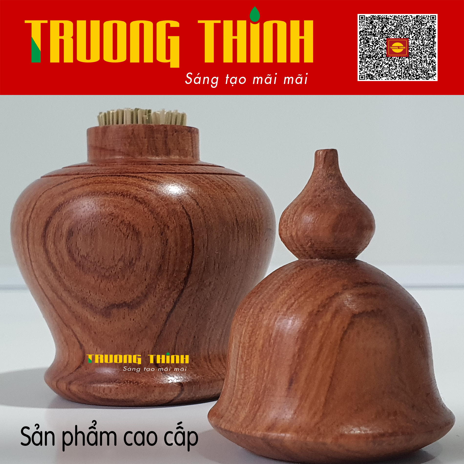 Lọ Đựng Tăm Bằng Gỗ Hương Cao Cấp Trường Thịnh Tiện Dụng Bền Đẹp Sang Trọng Tiết Kiệm – Hình Chuông Liền Khối.