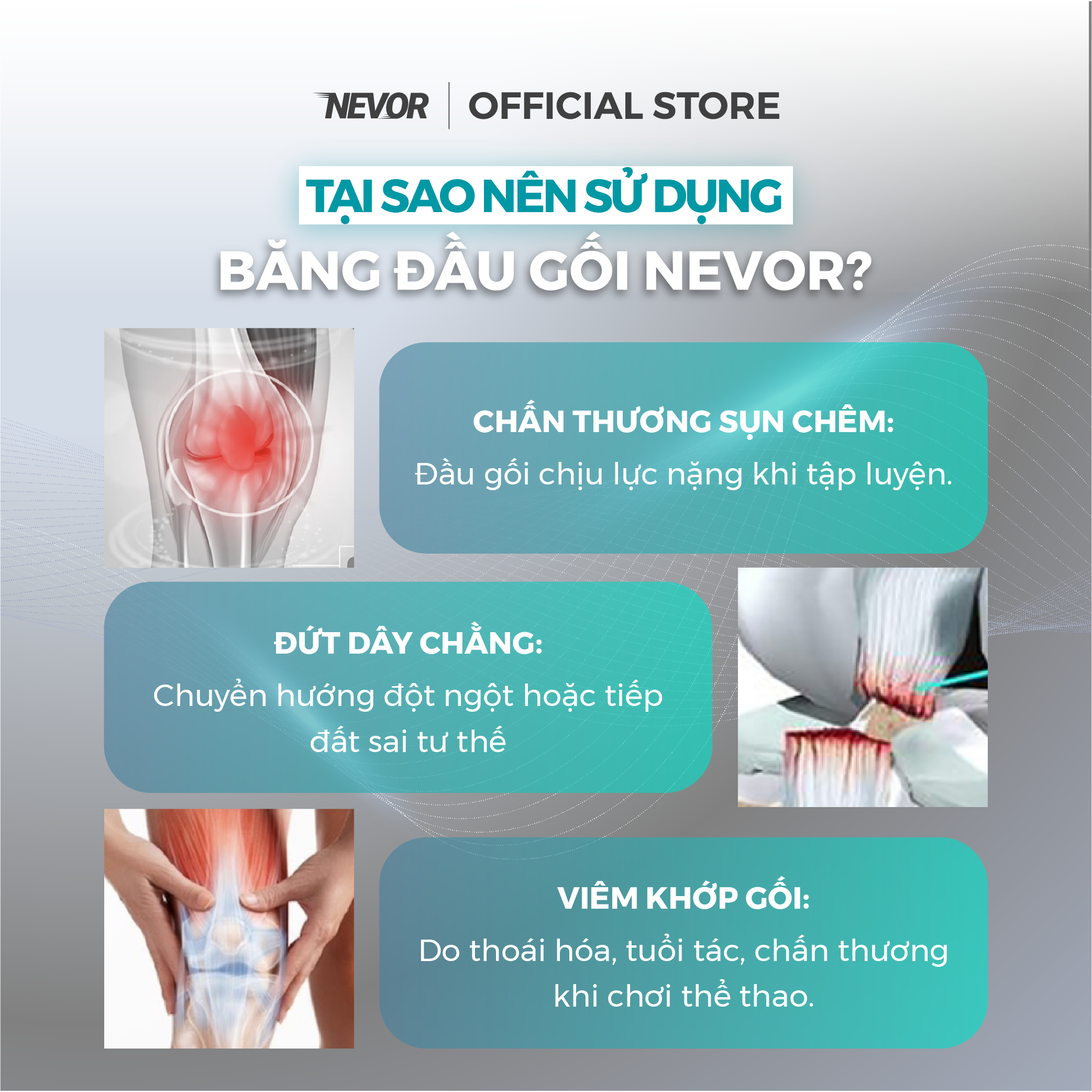 Bó Gối Thể Thao Nevor BDG13 Có Dây Đai Điều Chỉnh, Giúp Hỗ Trợ, Bảo Vệ Và Phòng Ngừa Chấn Thương Khi Đá Bóng, Tập Gym