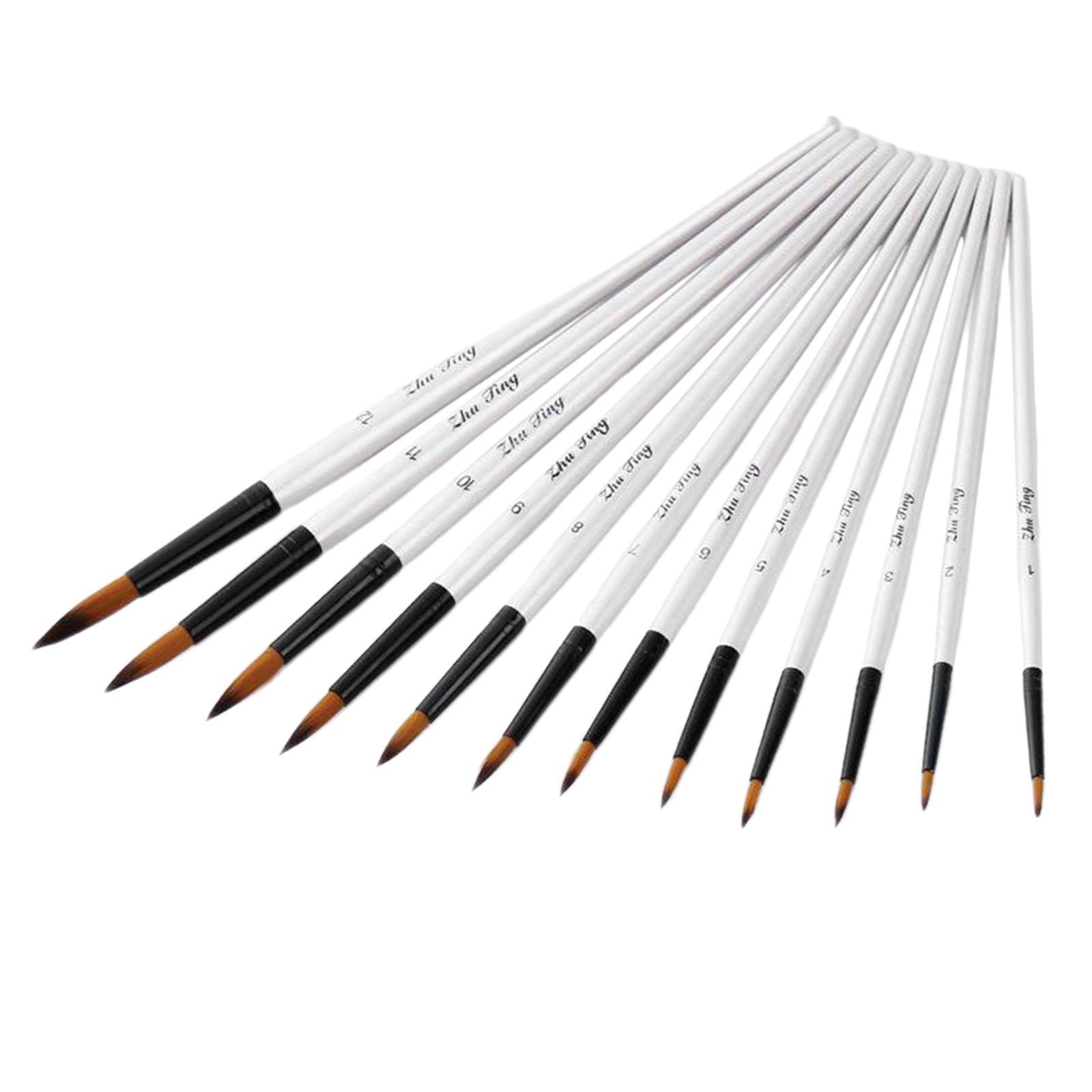 Paint Brushes Set,12Pcs Round Pointed Tip Paintbrushes Nylon Hair Artist Acrylic Paint Brushes for Acrylic Oil Watercolor, Face Nail Art,Rock Painting