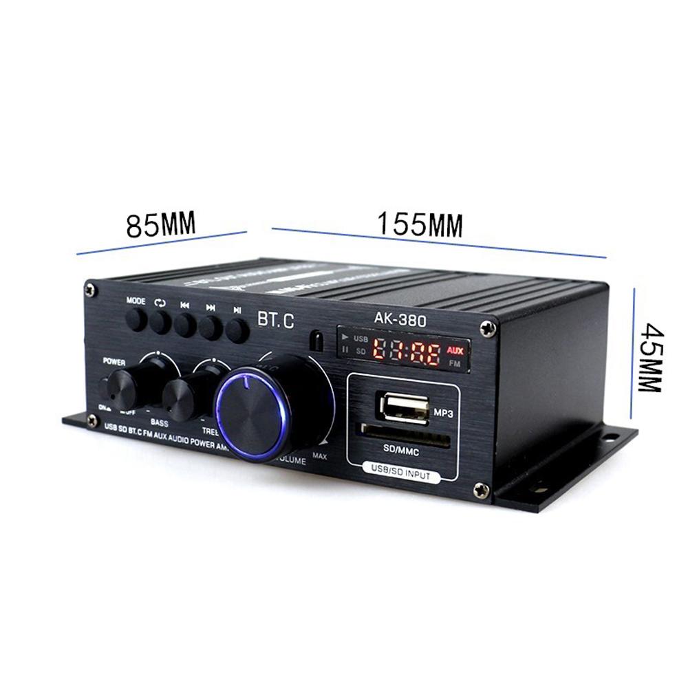 AK380 40W+40W Mini Audio Power Amplifier Portable Sound Amplifier Speaker Amp for Car and Home