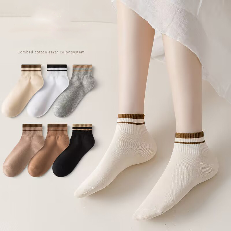 Combo 5 đôi tất Unisex Vớ NamNữ, Tất Cổ Ngắn chất liệu cotton khử mùi kháng khuẩn