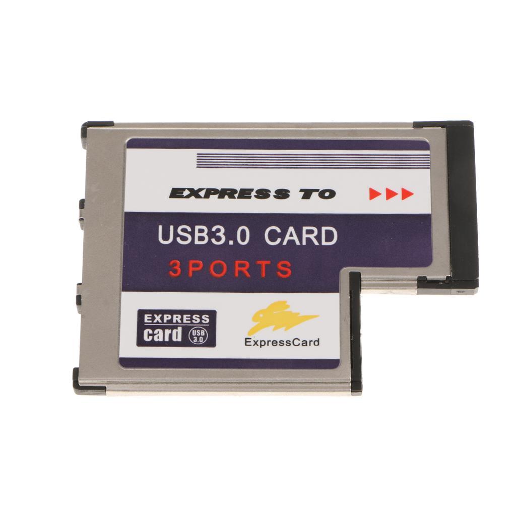 Laptop 3Port USB3.0 Express Card FL1100 Chip 54mm Hidden Adapter