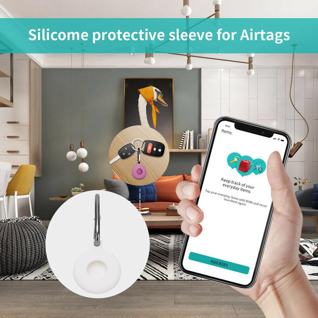 Silicone Case for AirTag Finder, Anti-Scratch Protective Skin Cover with Keychain Compatible with AirTags