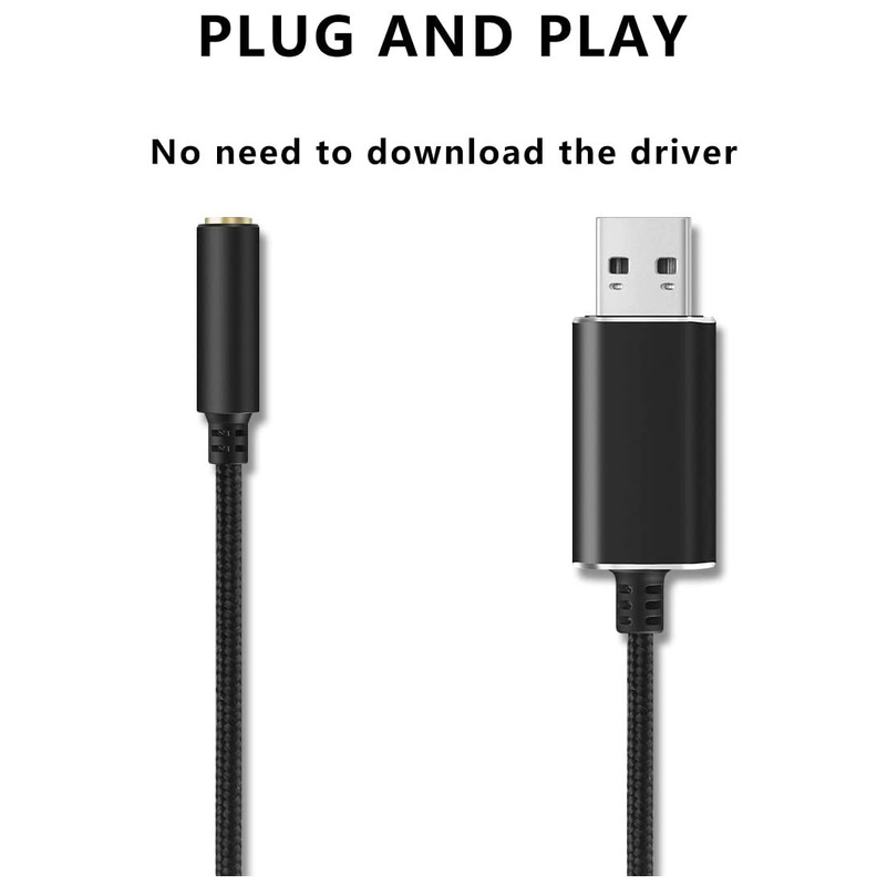 USB Sound Card - Cáp chuyển từ cổng USB ra audio 3.5mm hỗ trợ Mic và Tai Nghe 30712 - Hàng Nhập Khẩu