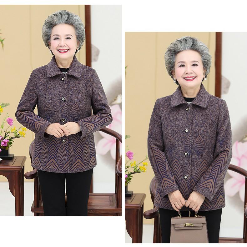 Áo khoác cho người già trong lót vải lụa, khoác sóng