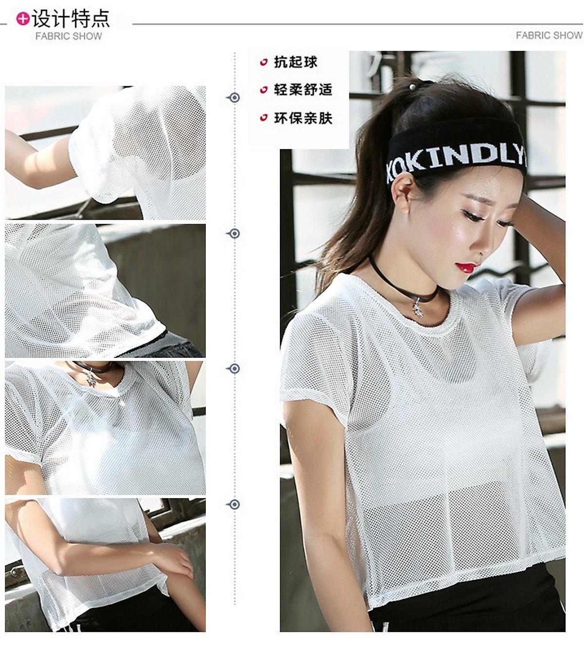 Áo Tank Top Lưới Croptop Cực Xinh Mặc Ngoài Áo Bra Tập Thể Thao, ĐI chơi - Trắng, Trắng