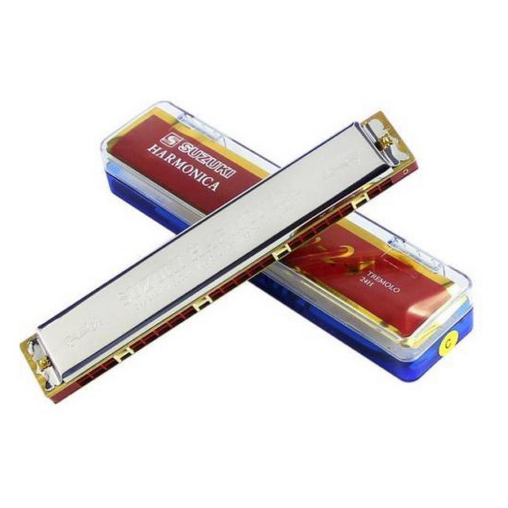 Kèn Harmonica Tremolo Suzuki Study 24 Lỗ (Key C 24 Holes) kèm Kèn Kazoo DreamMaker