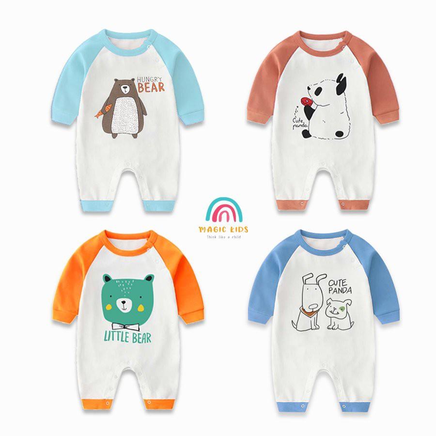 Bộ body dài tay chất liệu cotton họa tiết đáng yêu cho bé BL20011