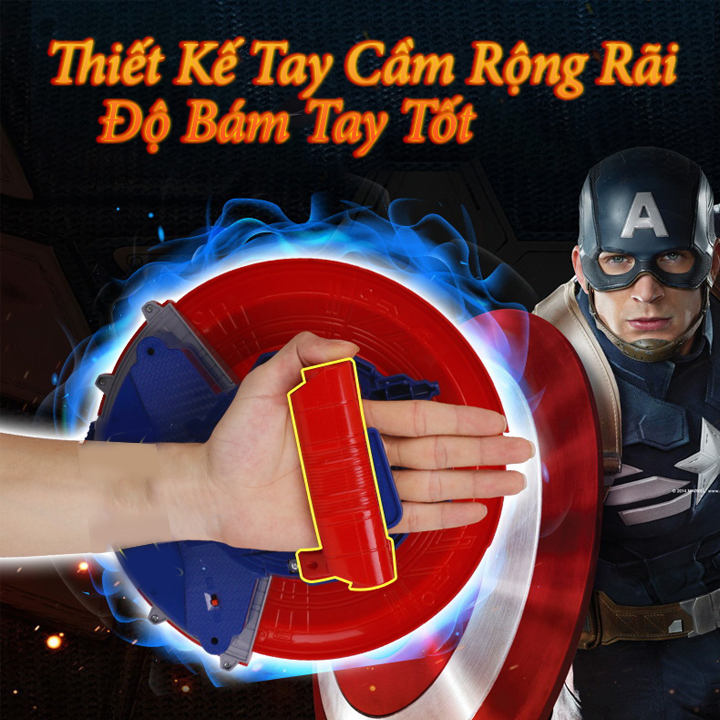 Khiên đội trưởng mỹ nhập vai cho bé - Khiêng captain america bắn - Đồ chơi chiến binh siêu anh hùng avenger - Quà tặng sinh nhật cho bé