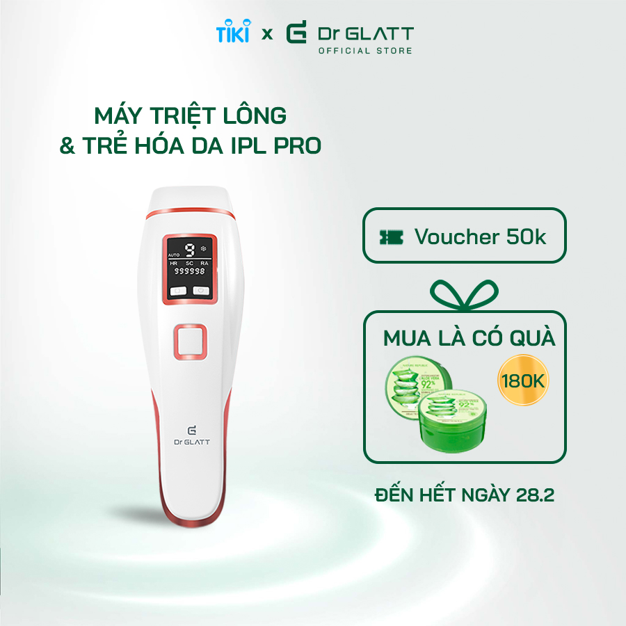 Máy triệt lông và trẻ hóa da IPL PRO, 3 trong 1, hàng chính hãng Dr Glatt, thương hiệu Đức