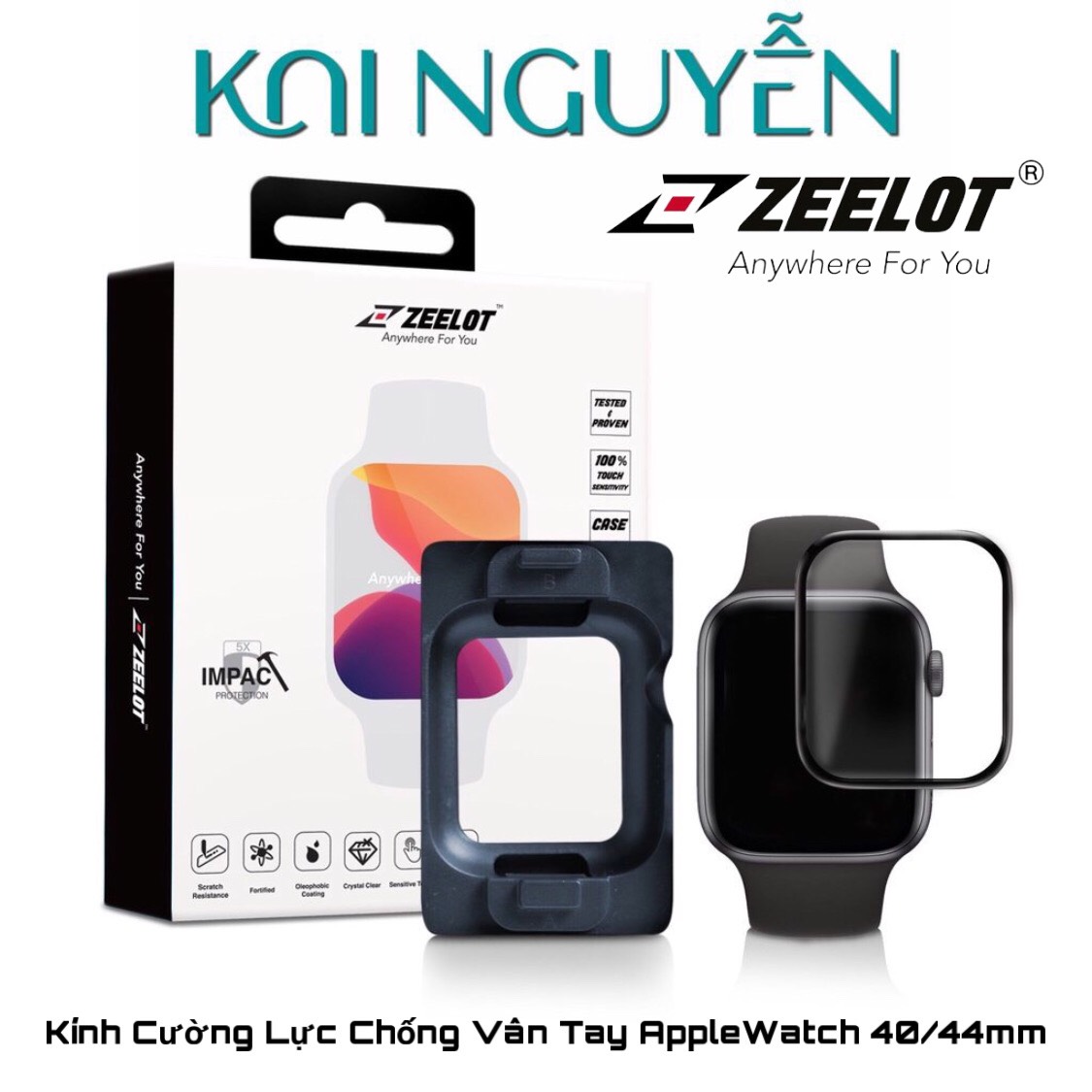 Kính Cường Lực Zeelot 3D Curved Chống Vân Tay Dẻo dành cho Apple Watch 40mm / 44mm - Hàng chính hãng