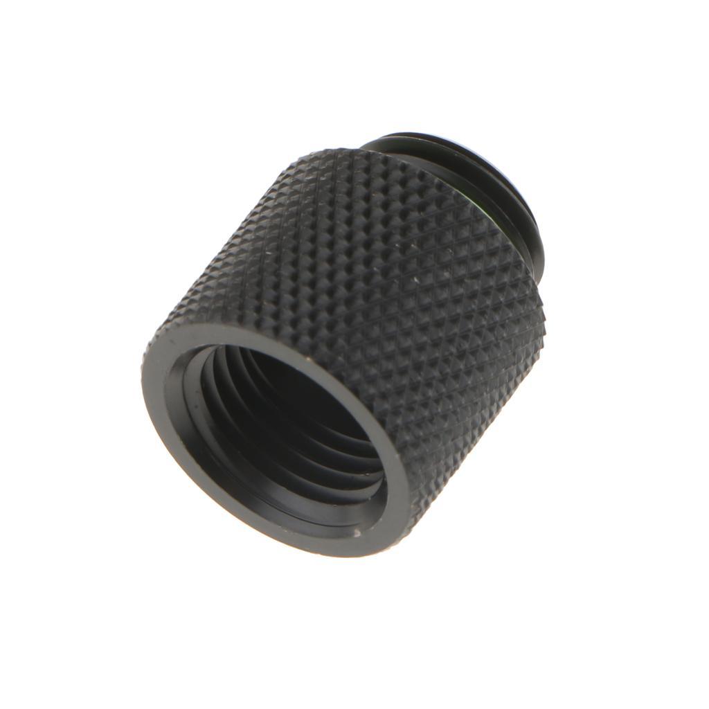 2-4pack Fitting Extender G1/4 Thread Matt Black Copper For PC Liquid Cooling