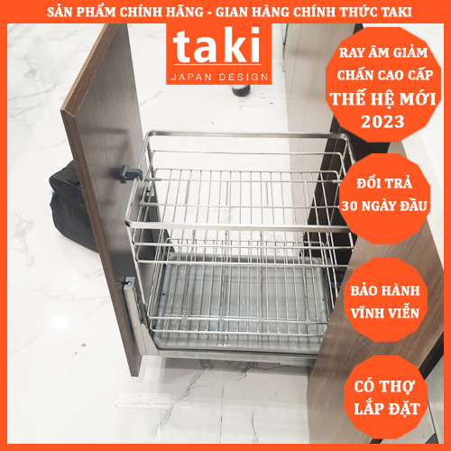 Kệ Đựng Gia Vị, Chai Lọ Tủ Bếp INOX 304 - Ray Âm Giảm Chấn Cao Cấp - Bảo Hành Vĩnh Viễn - Có Thợ Lắp Đặt