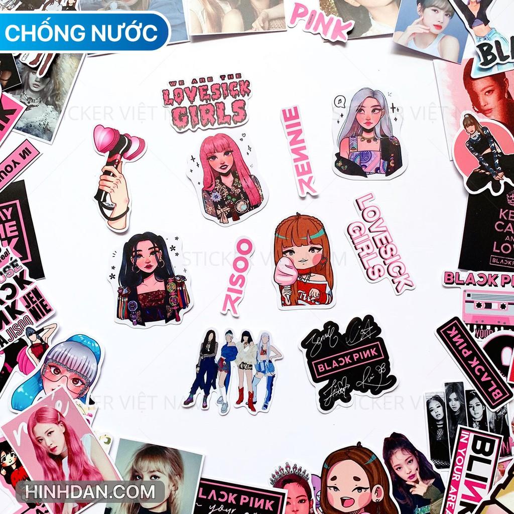 Sticker BLACK PINK - Dán Trang Trí - Chất Liệu PVC Cán Màng Chất Lượng Cao Chống Nước, Chống Nắng, Không Bong Tróc Phai Màu
