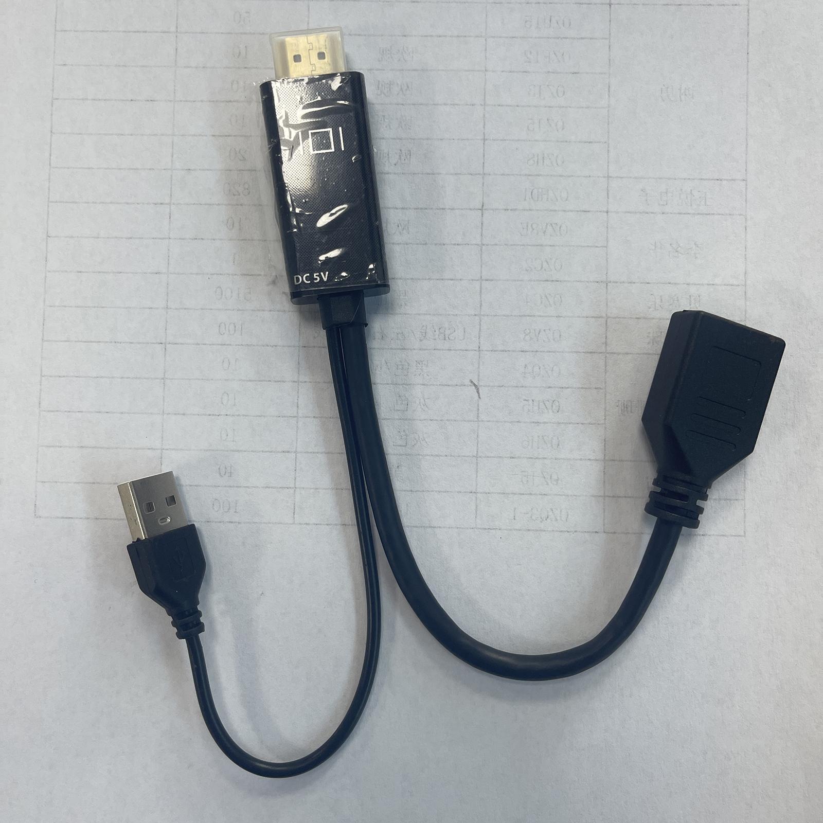 HDMI to DisplayPort Adapter Converter Cable Connector 1080P 4K with USB