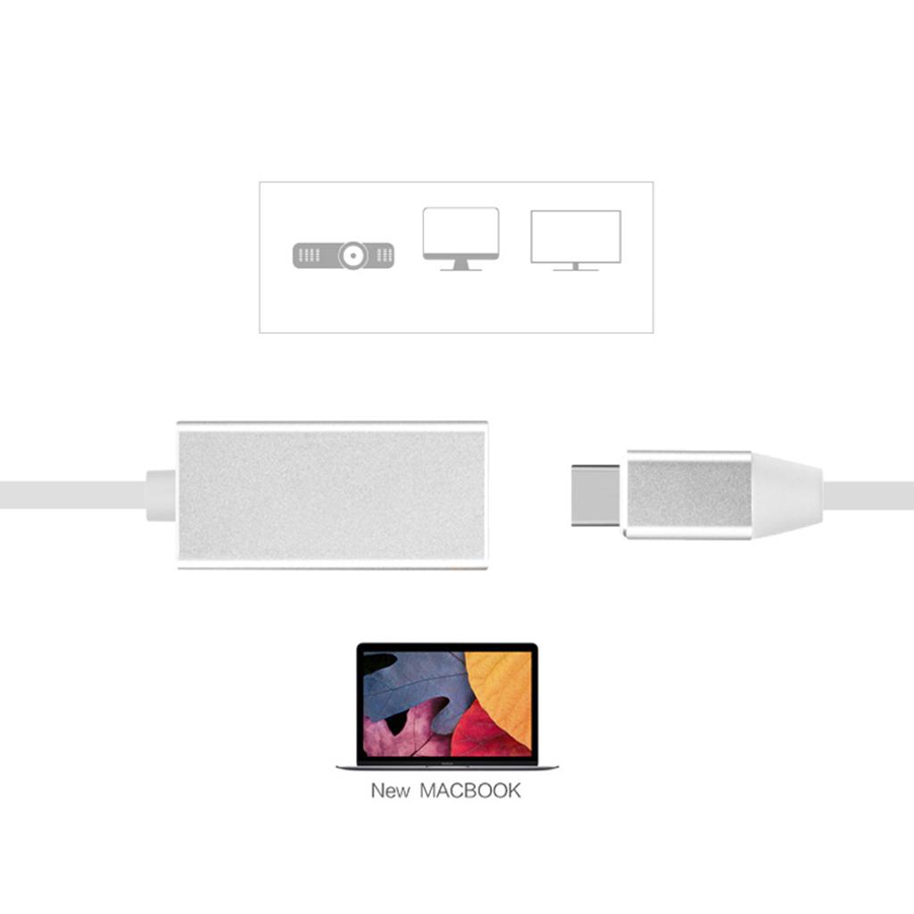 USB-C to DisplayPort DP Male to Female 4K@60Hz Adapter Converter for MacBook Pro 2015/2016, ChromeBook Pixel