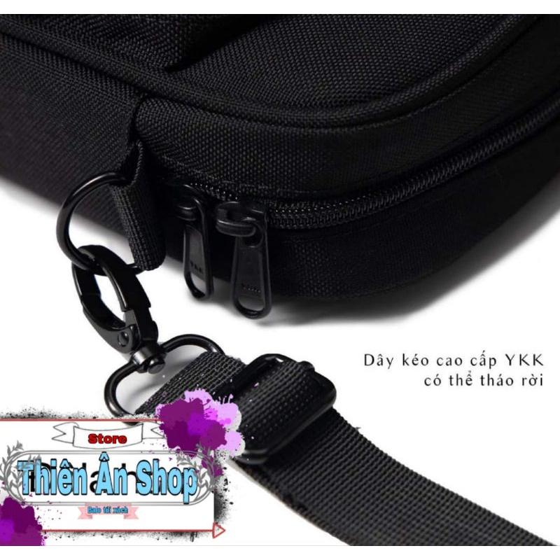 Túi đeo chéo mini trơn dành cho nam màu đen cá tính thiết kế nhỏ gọn tiện lợi khi đi chơi đi du lịch TA076