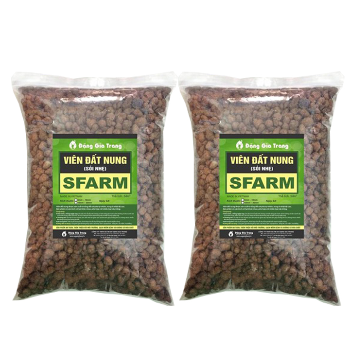 Combo 2 gói viên đất nung 5 - 10mm trồng lan, sứ, sen đá, thủy canh Sfarm - Bonsai soil