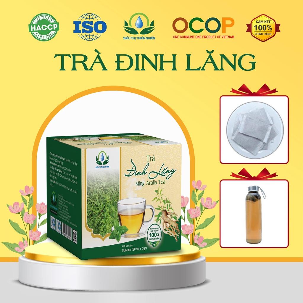 Trà Đinh Lăng Hộp 30 Túi Lọc X 3Gram Giúp Giảm Mệt Mỏi, Lo Âu, Stress, Bớt Đau Nhức Xương Khớp Của Siêu Thị Thiên Nhiên - 1 Hộp 30 Gói Túi Lọc