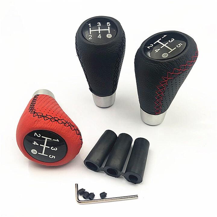 Đầu Tay nắm cần số xe hơi, ô tô bọc da thật 100% cao cấp dùng cho các xe số sàn - Chất liệu: Hợp kim đồng bọc da