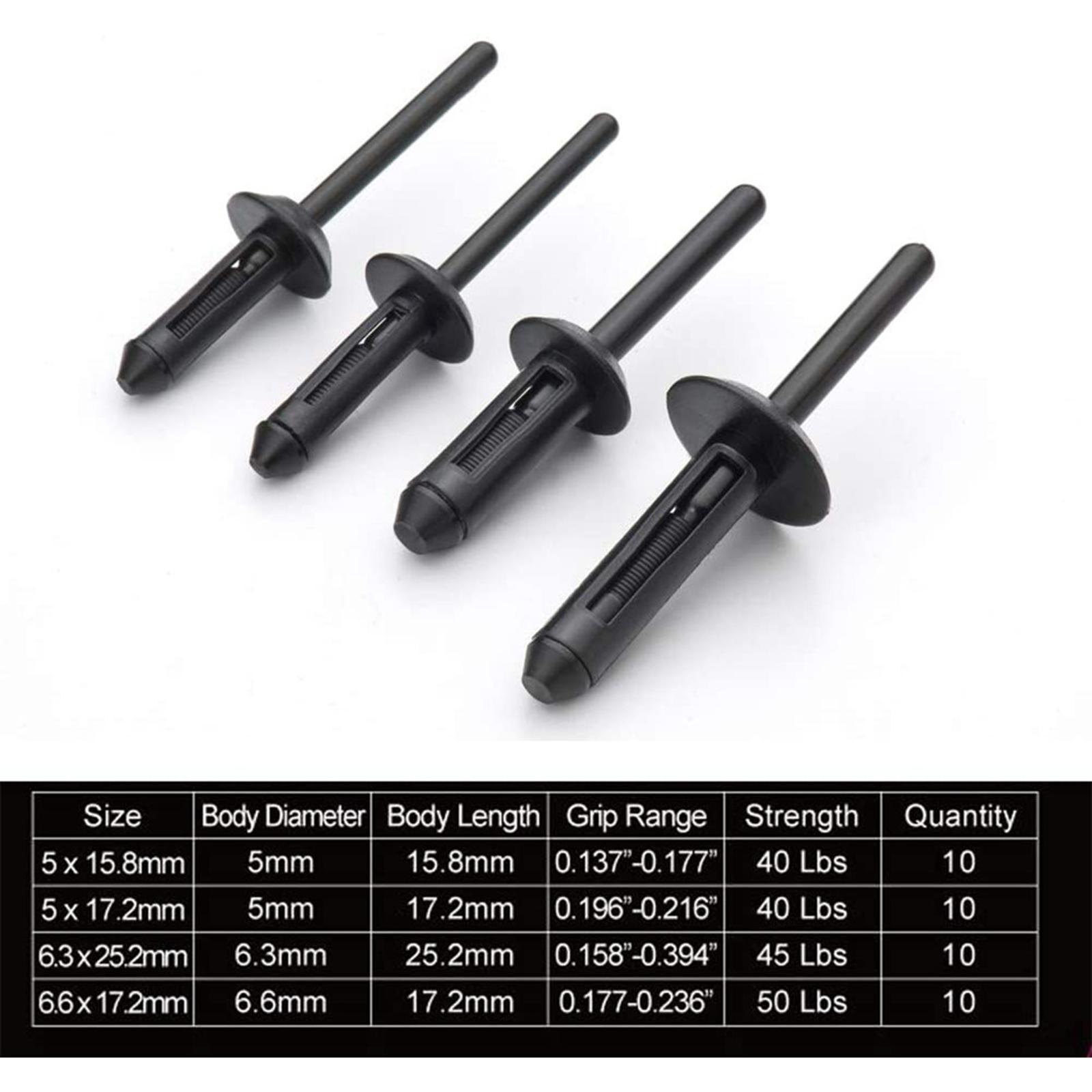 Push Fasteners Rivet Clips with Fastener Removal Tool 4 Sizes Universal Hand Tools