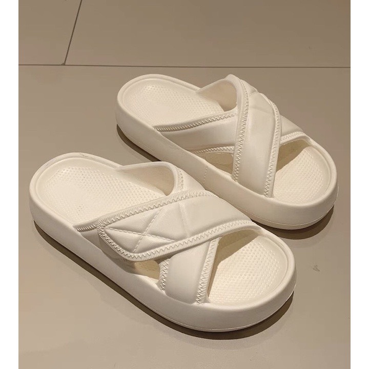 Dép nữ sandal quai chéo đế dày 3cm EVA chống trơn trượt, thời trang hè 2023 D81