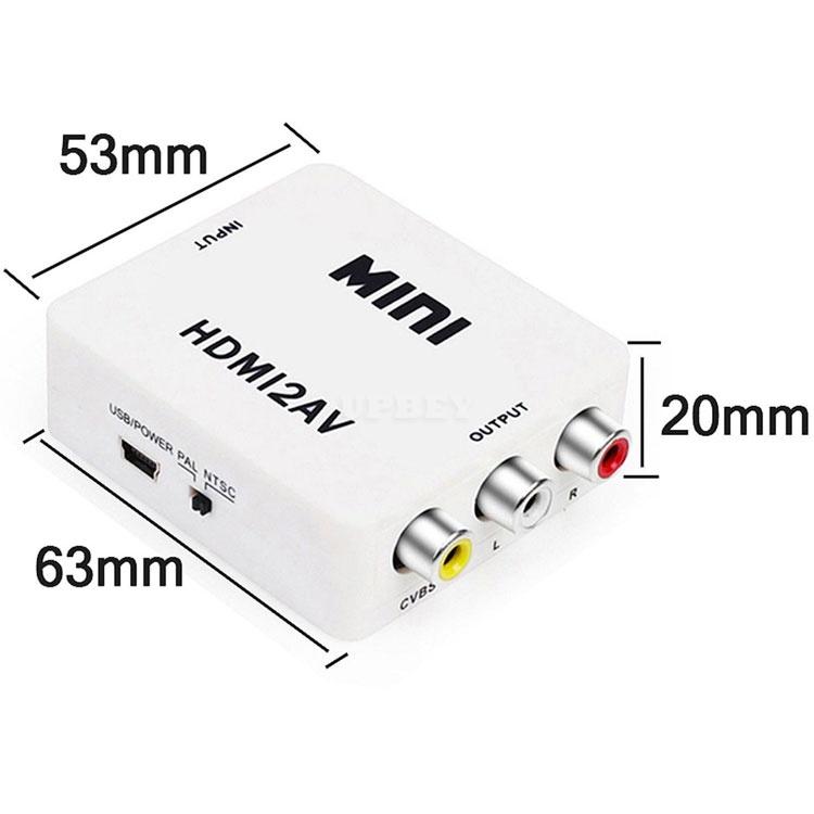 Bộ chuyển đổi HDMI to AV MINI HDMI2AV (Tặng cáp HDMI và dây AV3-3 dài 1,5m)