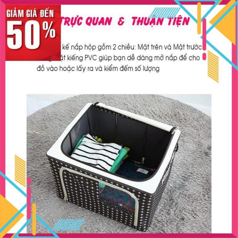 Hộp đựng quần áo chăn màn đa năng thông minh màn túi bằng vải khung thép kim loại gấp xếp gọn size lớn