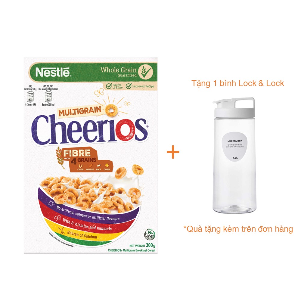 Ngũ cốc ăn sáng Nestlé Cheerios (Hộp 300g) - [Tặng 1 bình Lock &amp; Lock]