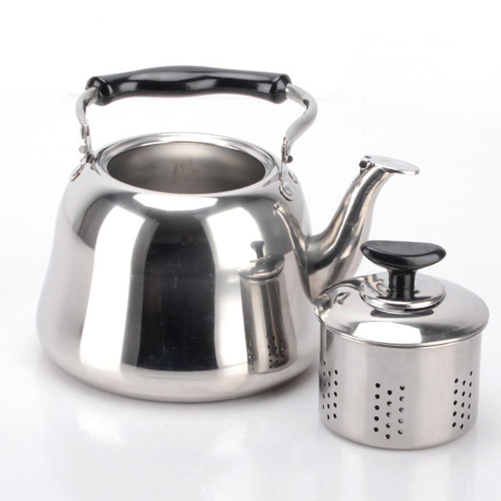 2x Stainless Steel Hot Water Tea Kettle with Whistle Sound Infuser Teapot 3L