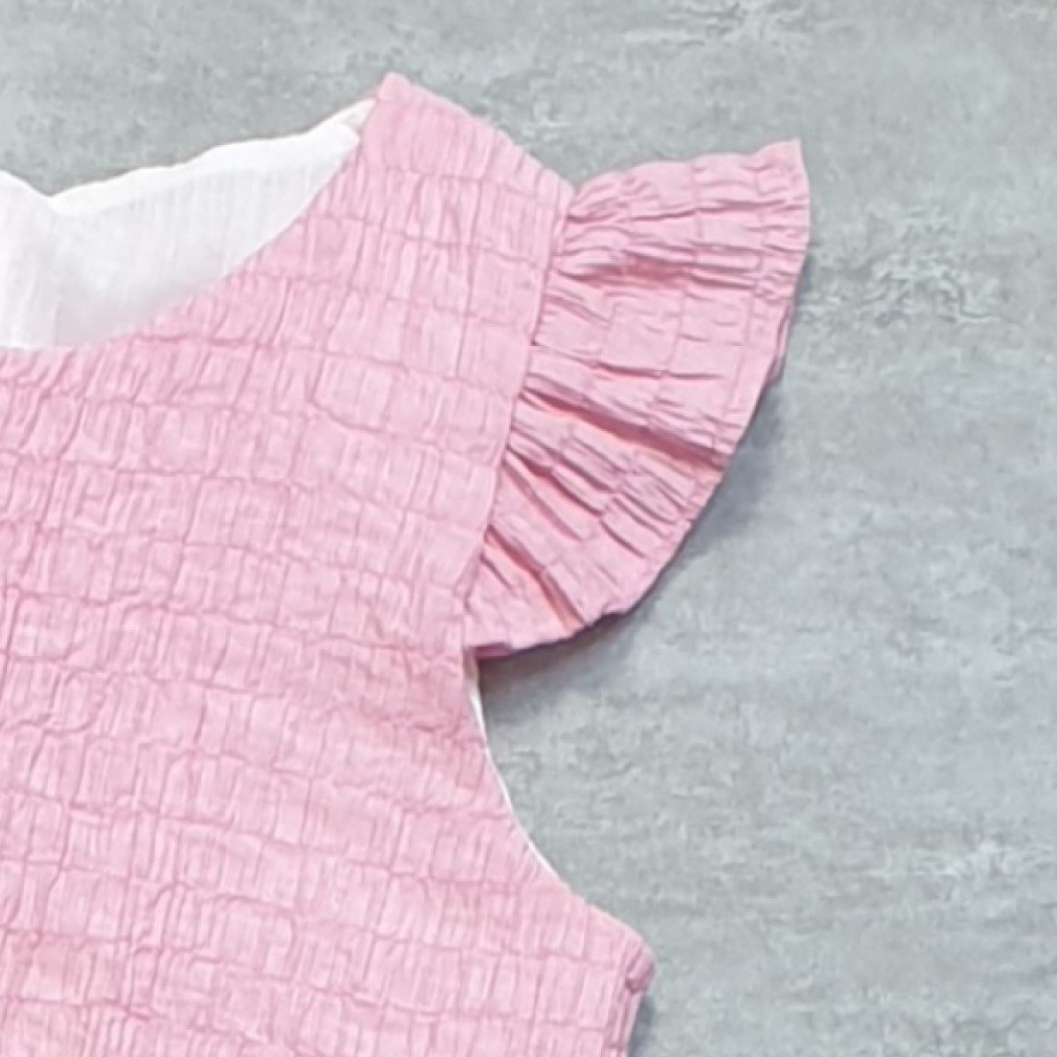 G00000112 Đầm Hồng thêu thỏ vải xốp 100% Cotton cho bé gái từ 1 tuổi