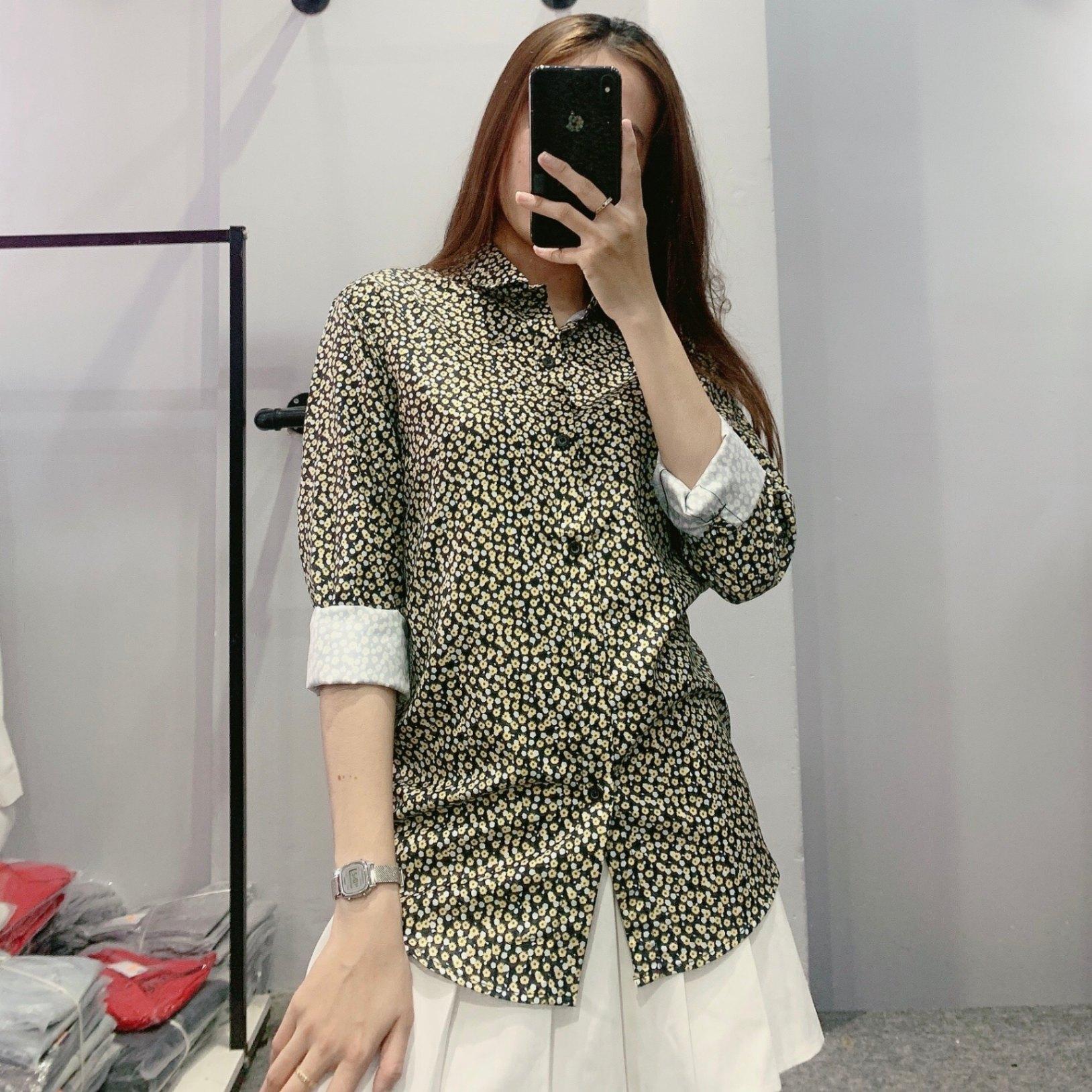Áo Sơ Mi Nam Nữ Hoa Hướng Dương Nhỏ