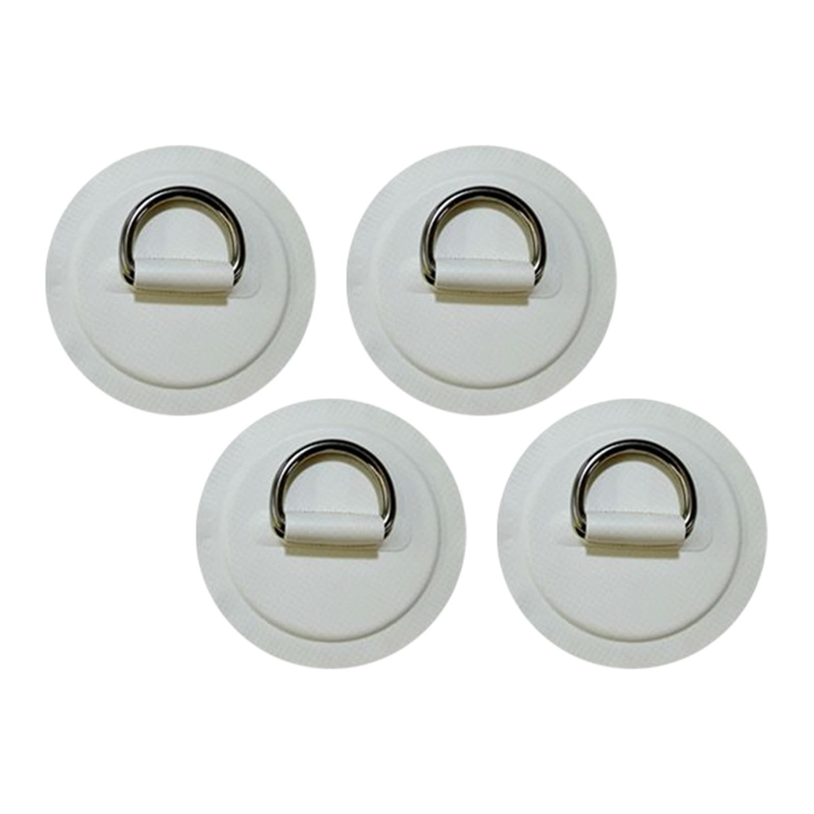 4Pcs D Rings Patch Stainless Steel Cord Buckles for Boat Paddle Board Dinghy