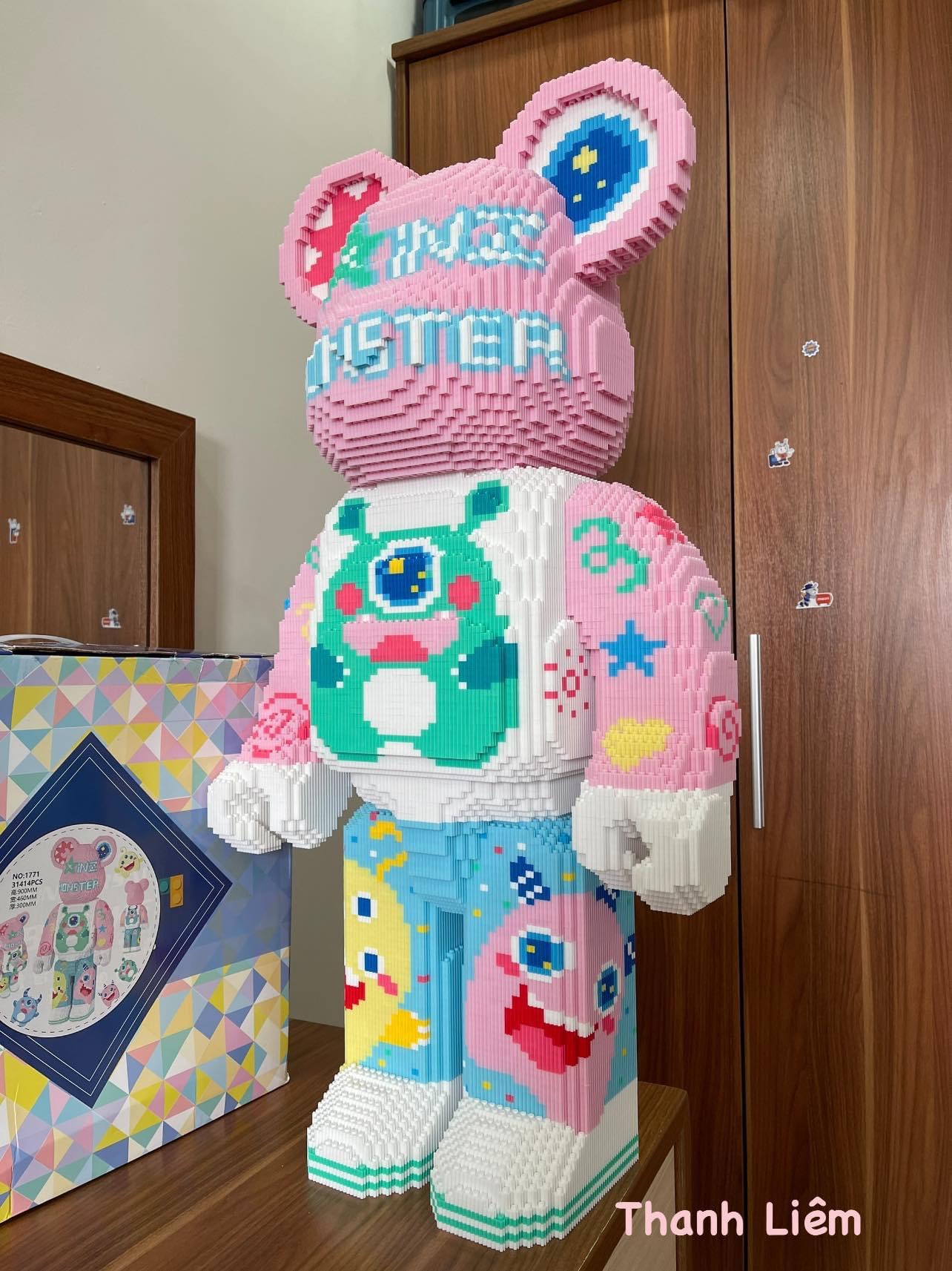 Đồ chơi xếp hình bearbrick Monster 55cm