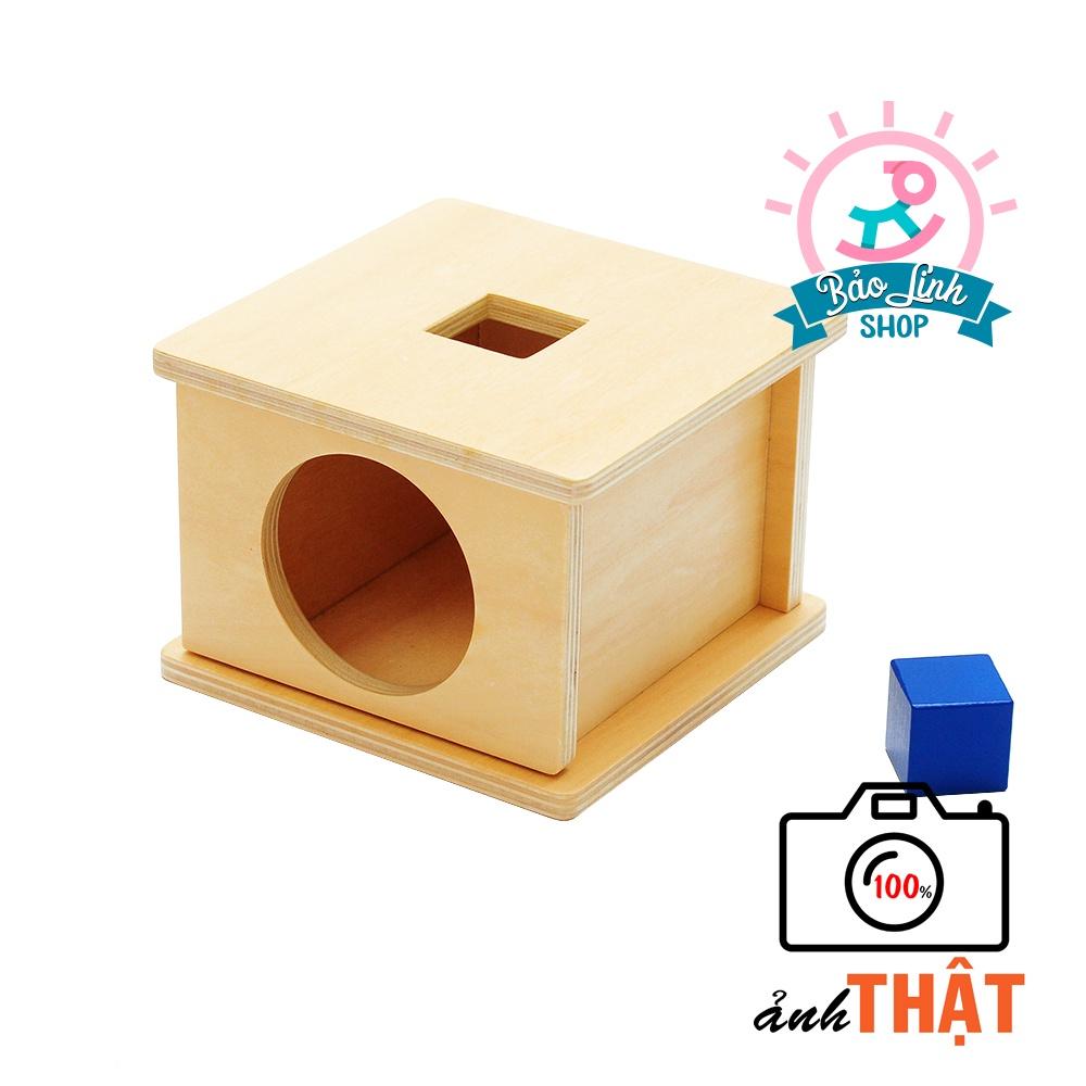 Đồ chơi cho bé 12-15 tháng tuổi - Hộp thả khối lập phương - Giáo cụ Montessori 0-3