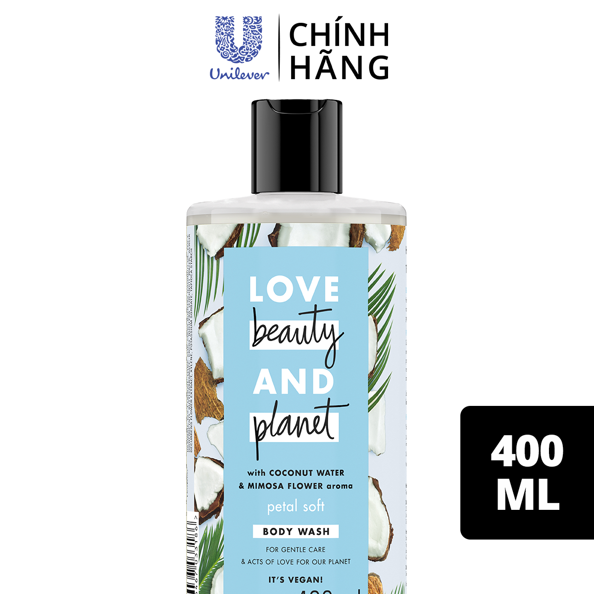 Sữa Tắm 400Ml Love Beauty And Planet Chăm Da Mềm Mịn Petal Soft Với 100% Dừa Tươi Organic