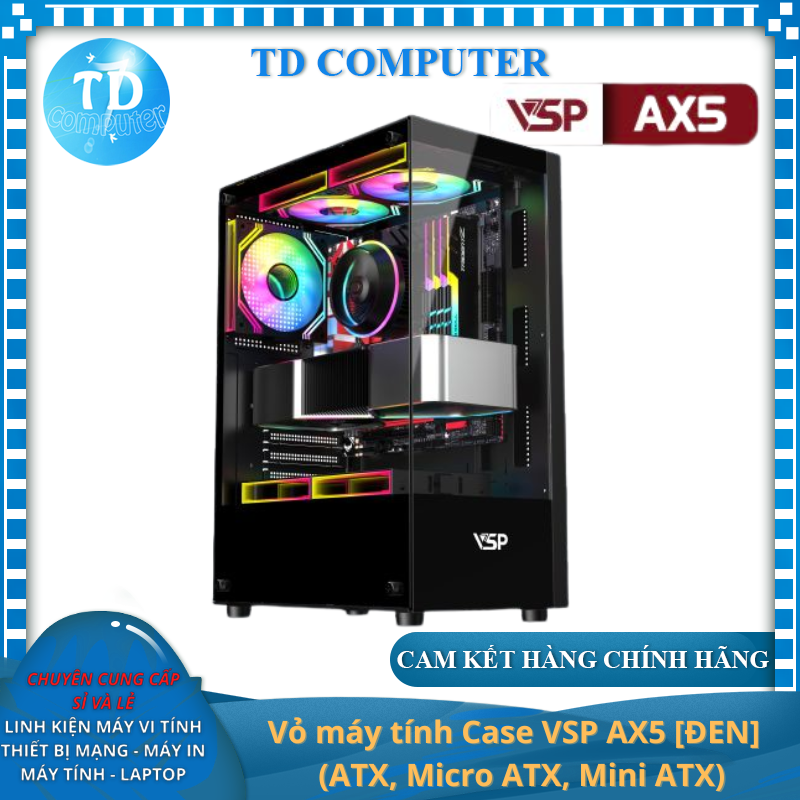 Vỏ máy tính Case VSP AX5 Gaming Kính cường lực - Hàng chính hãng VSP phân phối
