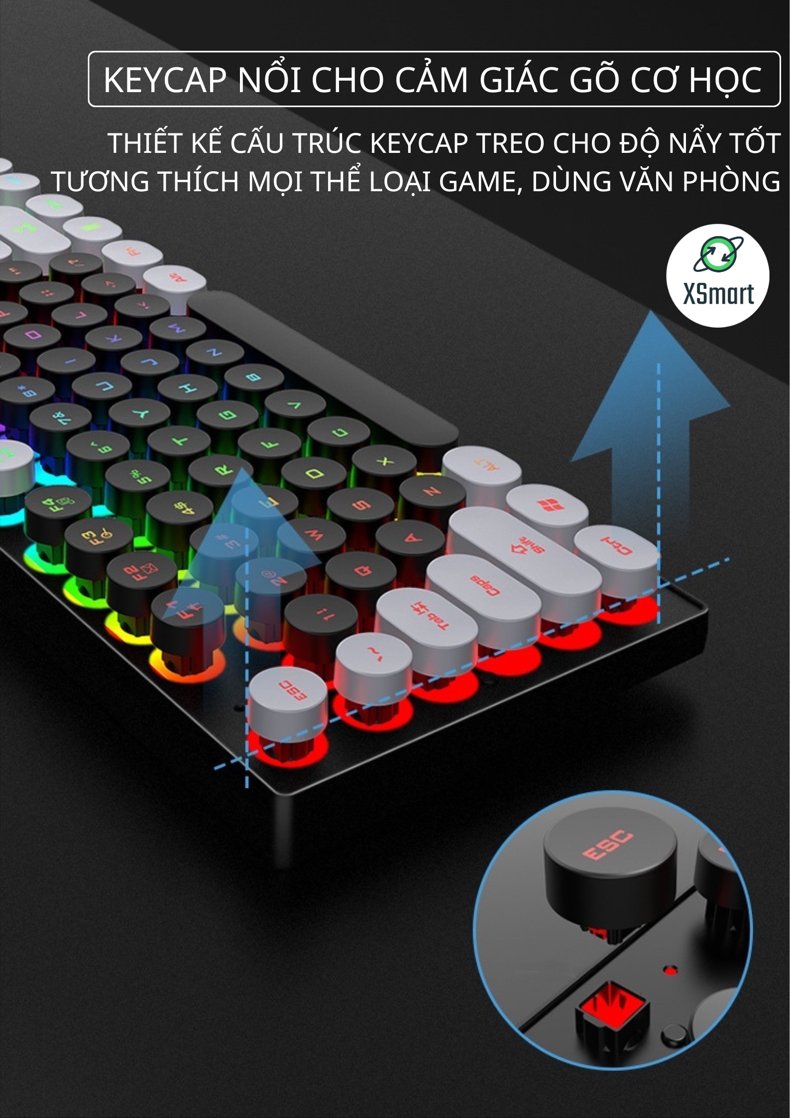 Bàn Phím Giả Cơ Máy Tính Gaming LED 7 Màu K-Snak4 Có Đèn Led RGB Cực Đẹp, Phím Gõ Êm, Tương Thích Máy Tính, Pc, Laptop-Hàng Chính Hãng