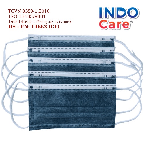 [InDoCare] Combo 6 Túi Khẩu trang  INDO CARE Tinh Dầu Oải Hương / Cam Ngọt / Tràm Trà / Cafe / Bạc Hà /Sả Chanh. Chống Say Tàu Xe Khử Mùi Hơi Thở Kháng khuẩn 99% Tiêu Chuẩn Châu Âu BS EN 14683-2019. 5 Chiếc/Túi - Màu Xám