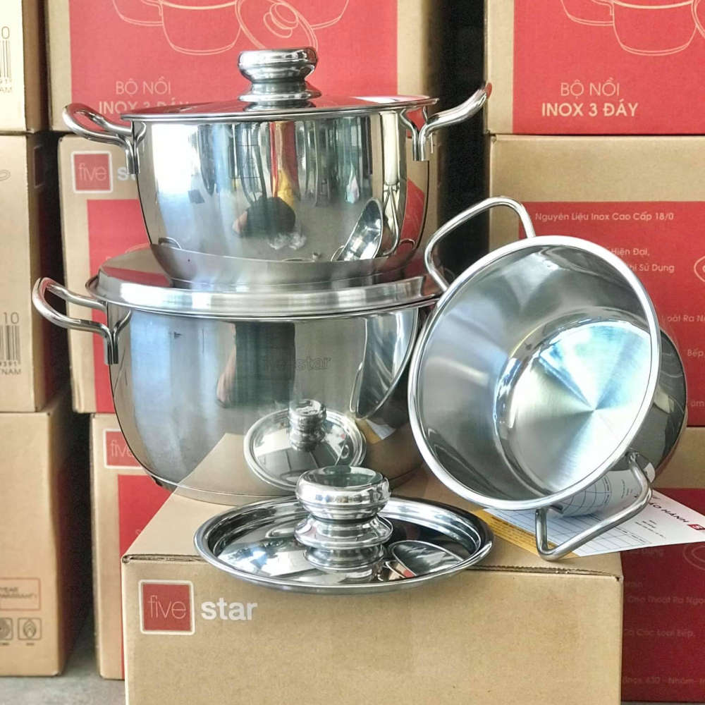 Bộ 3 Nồi Inox 3 Đáy 5 Ngôi Sao Royal Cool
