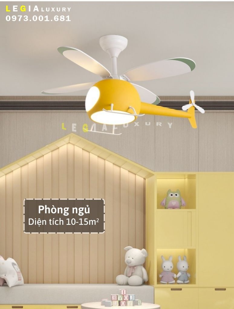 Quạt trần phòng ngủ cho bé LGFAN706V | Quạt trần thiết kế phòng ngủ trẻ em | Quạt trần trang trí phòng ngủ có đèn cho bé {Hàng chính hãng}